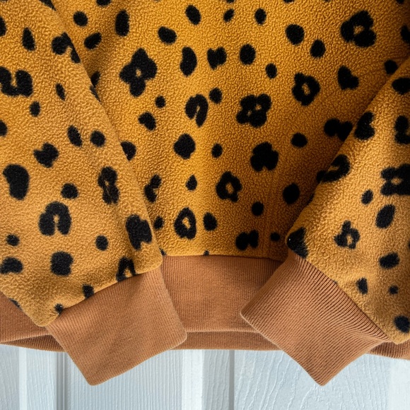 Madewell Leopard Half-Zip Fleece Pull Over - Picture 3 of 5